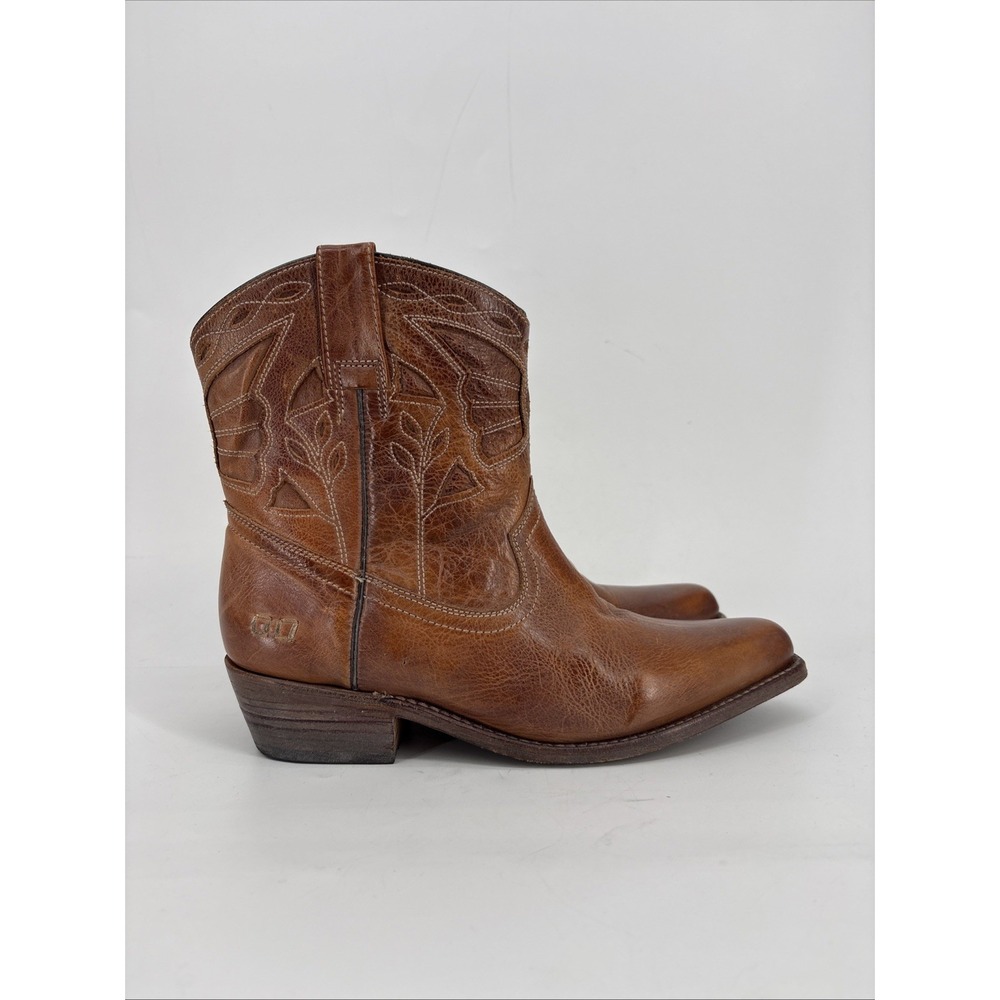 Bed Stu Cobbler Filly II Ankle Boots 7.5 Brown Leather Butterfly Snip Western